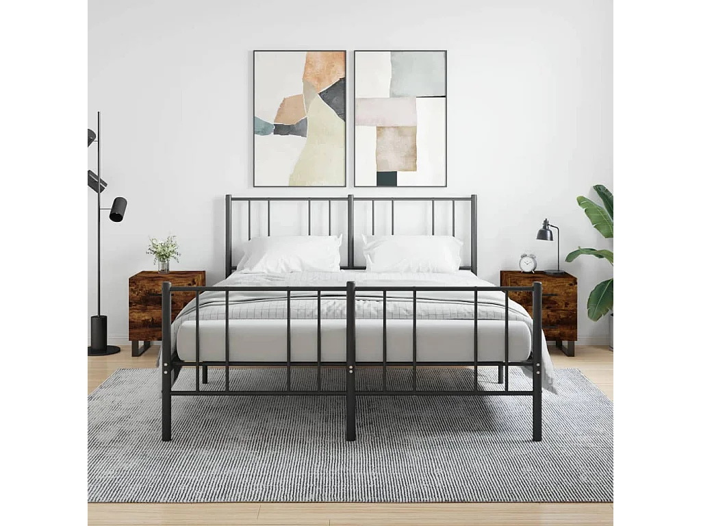 Nachtkastjes 2 st 40x35x47,5 cm bewerkt hout gerookt eikenkleur