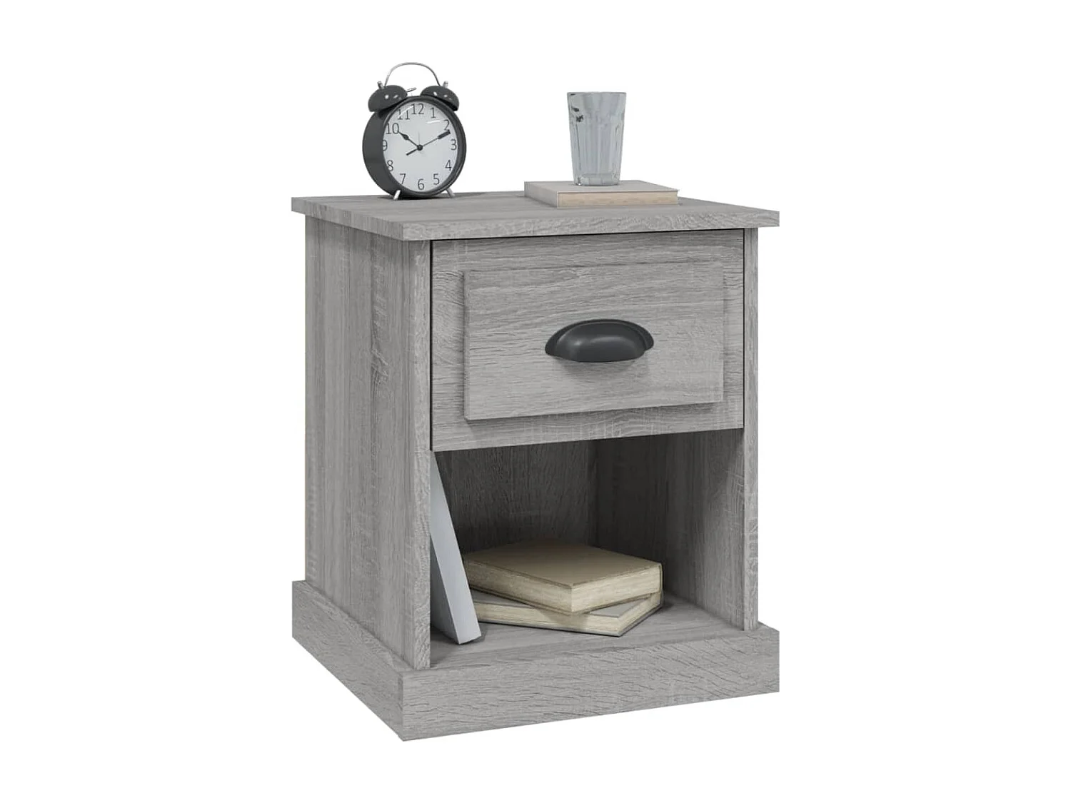 Nachtkastjes 2 st 39x39x47,5 cm bewerkt hout grijs sonoma eiken