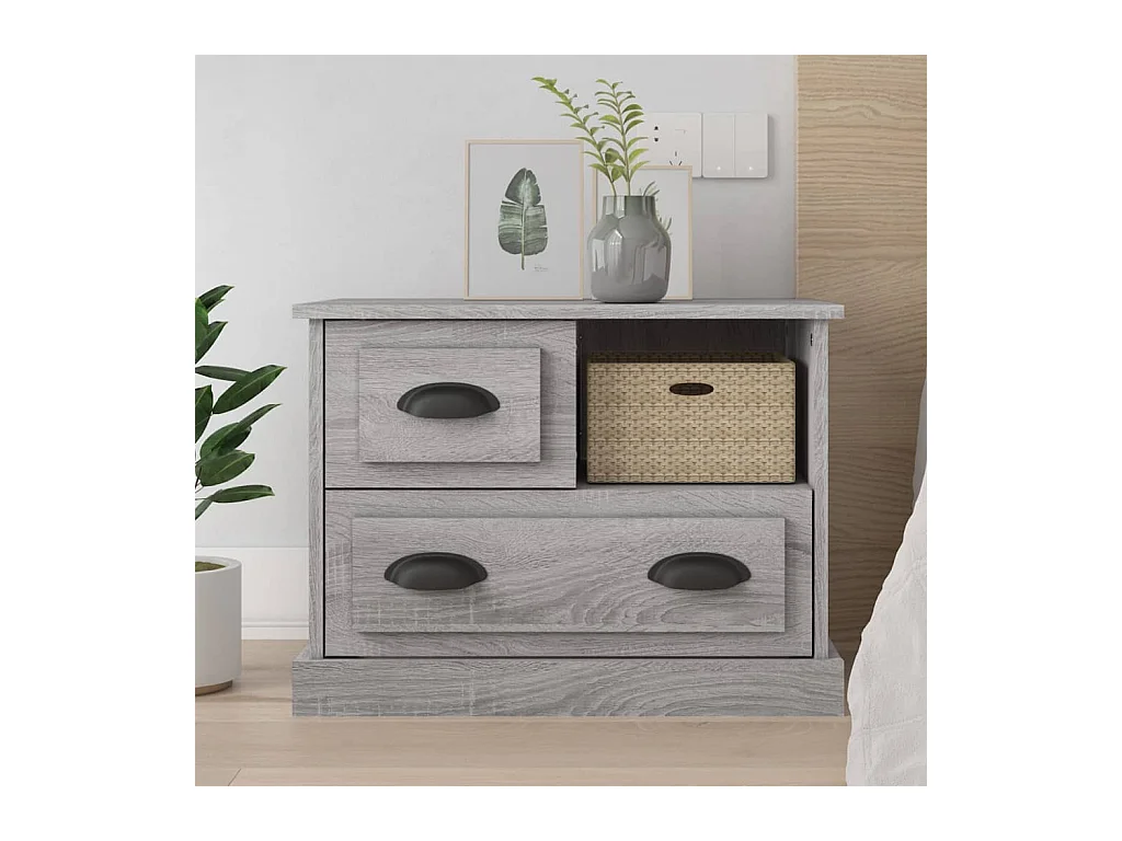 Table de chevet sonoma gris 60x39x45 cm