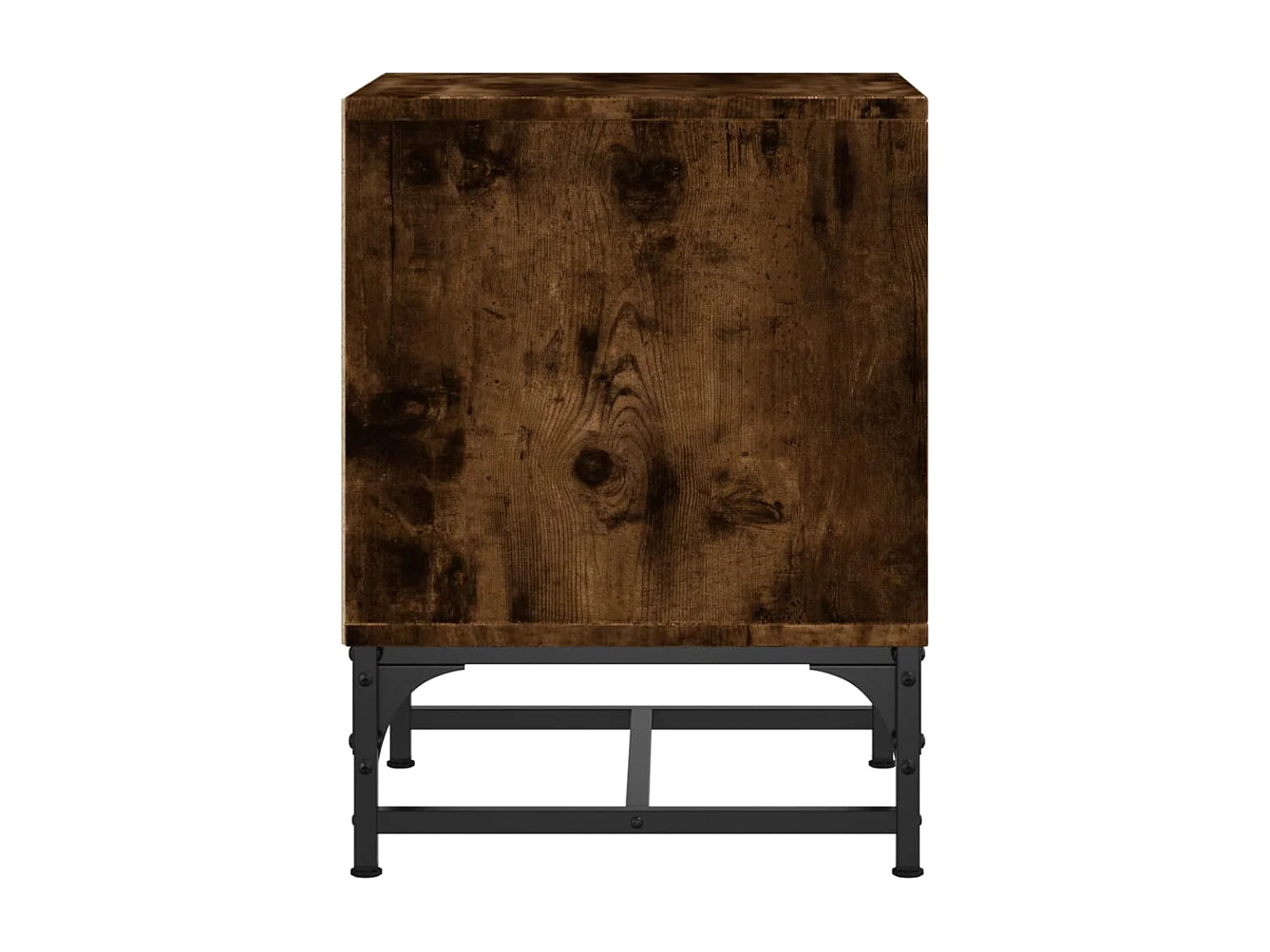 Table de chevet avec porte en verre chêne fumé 35x37x50 cm