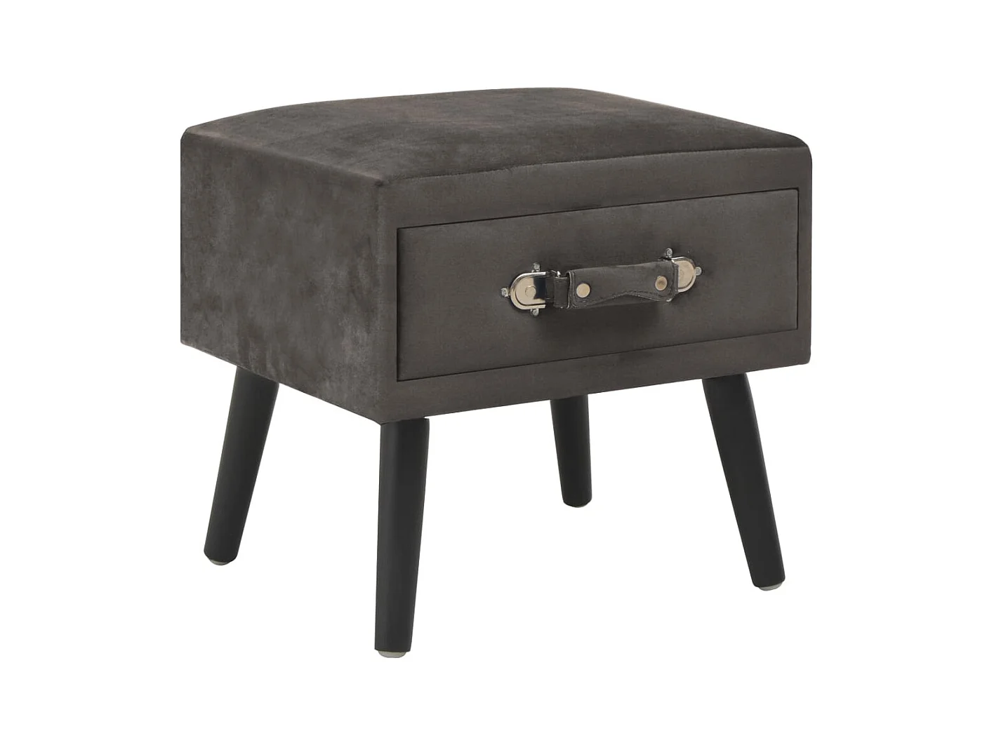 Table de chevet Gris 40x35x40 cm Velours