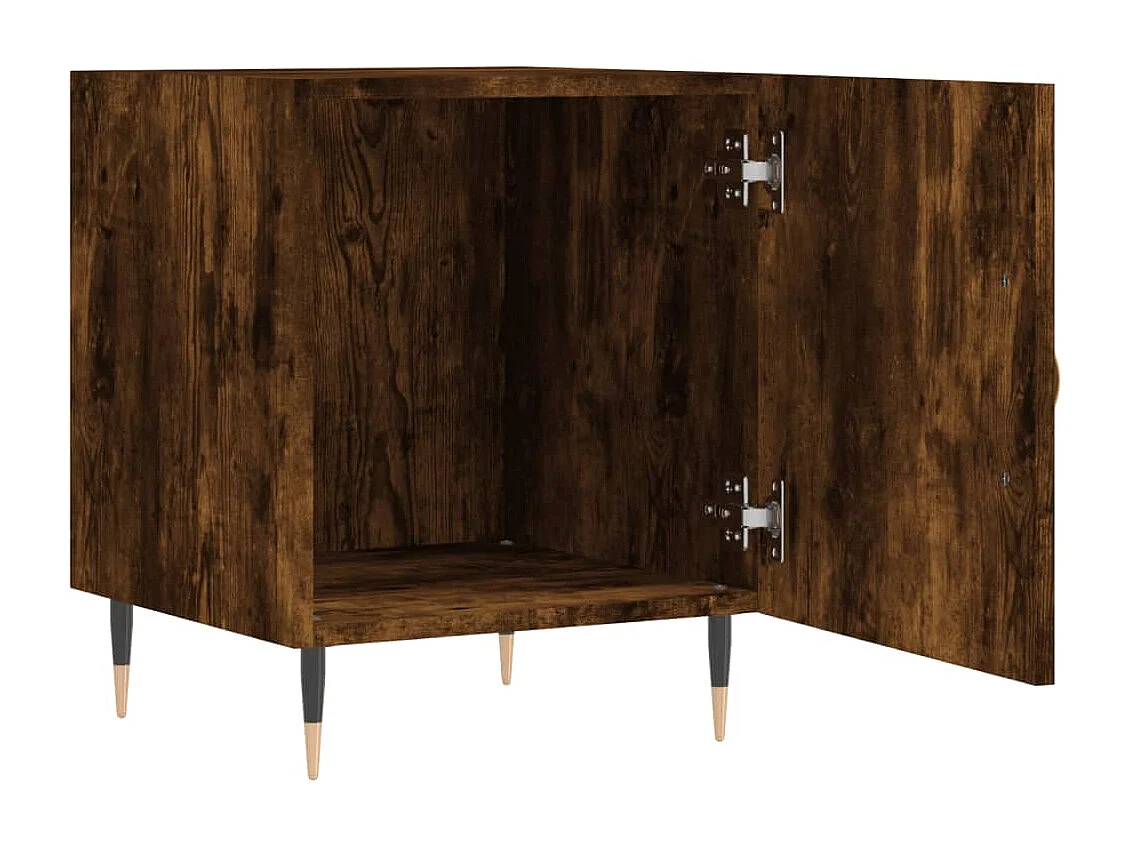 Nachtkastjes 2 st 40x40x50 cm bewerkt hout gerookt eikenkleurig