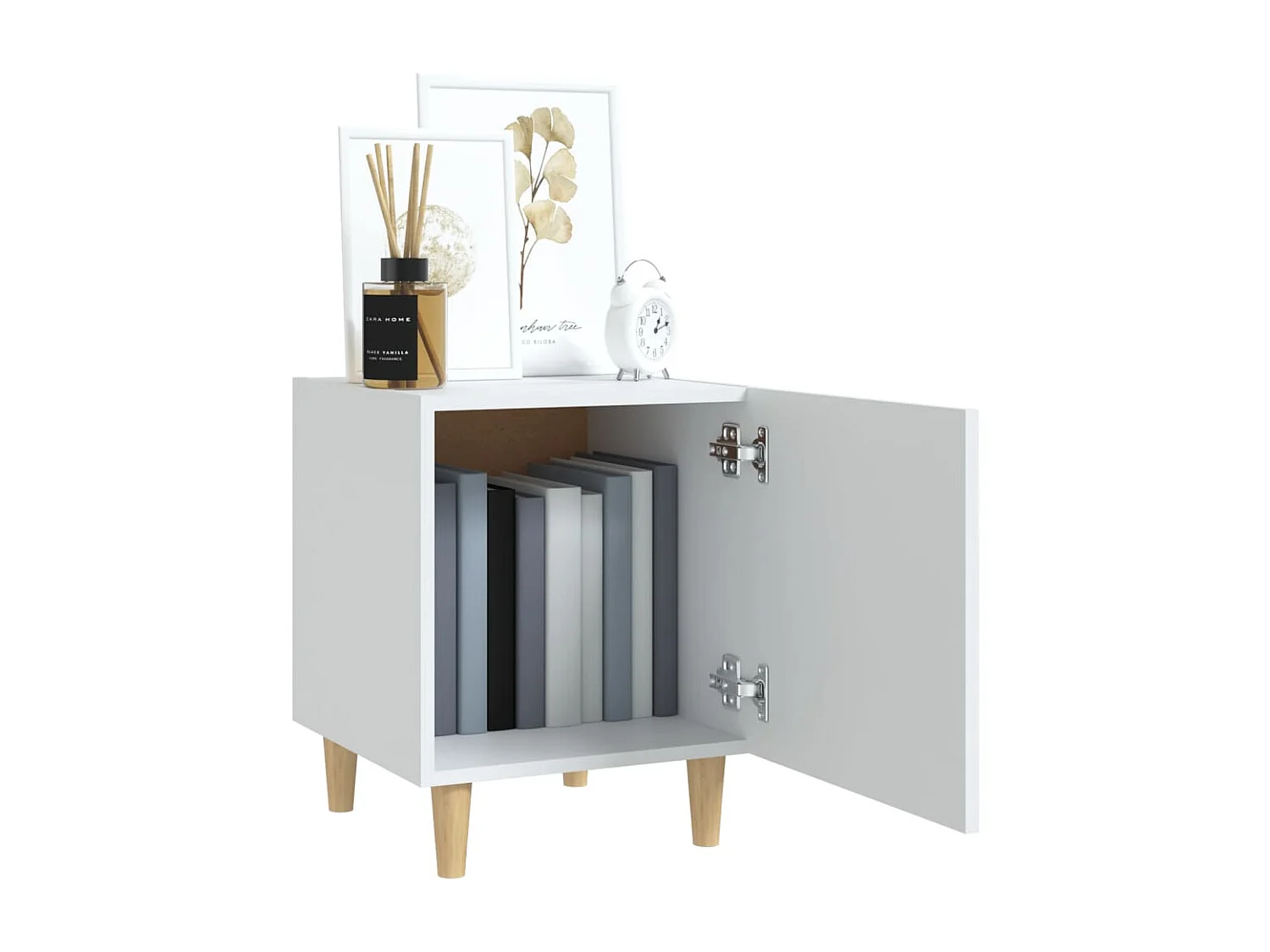 Mesa de cabeceira derivados de madeira branco