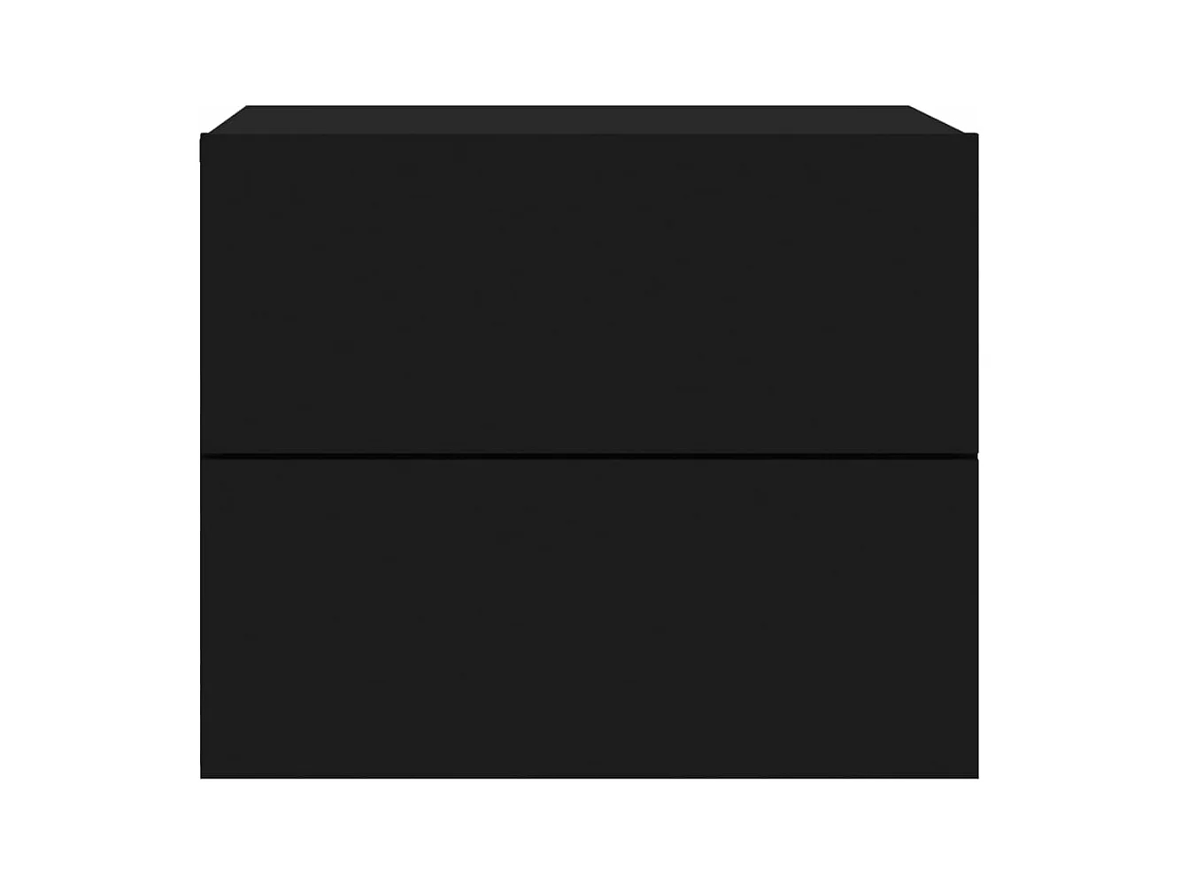 Mesitas de noche de pared con luces LED 2 unidades negro