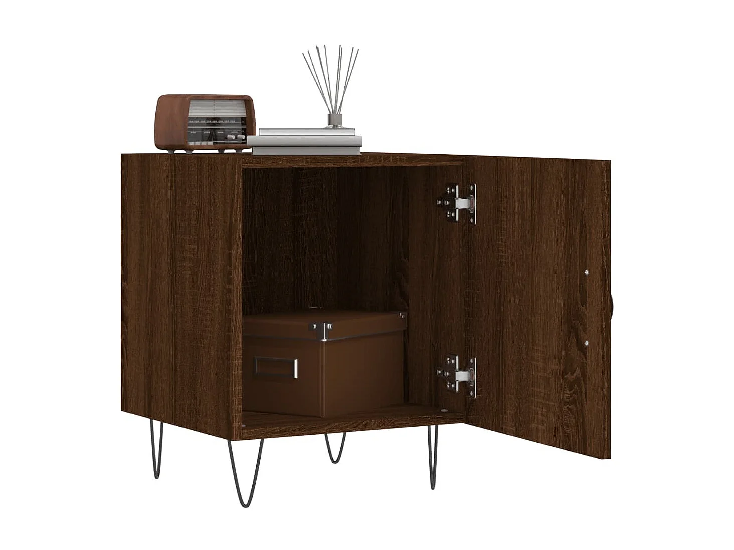 Table de chevet chêne marron 40x40x50 cm bois d’ingénierie