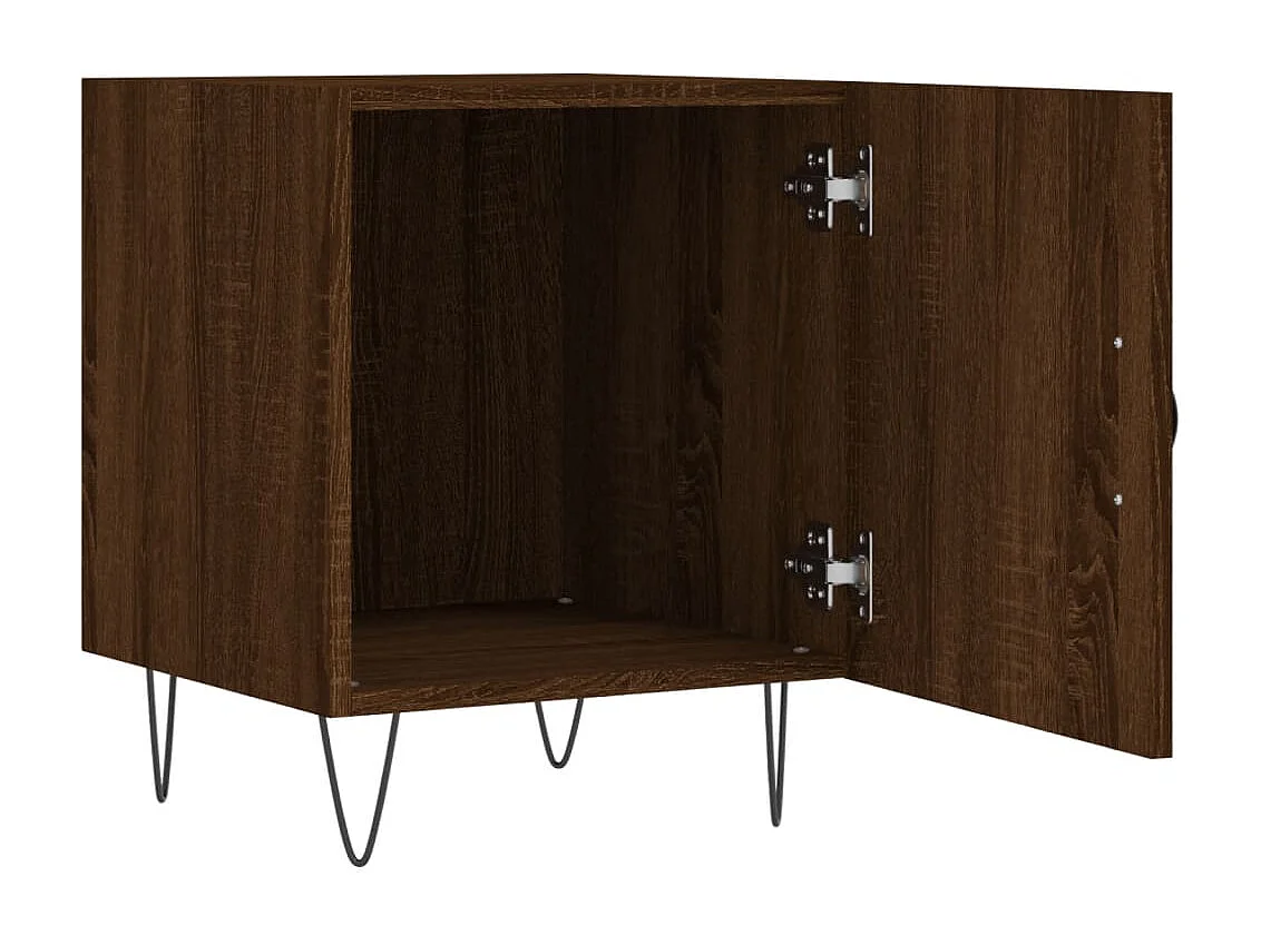 Table de chevet chêne marron 40x40x50 cm bois d’ingénierie