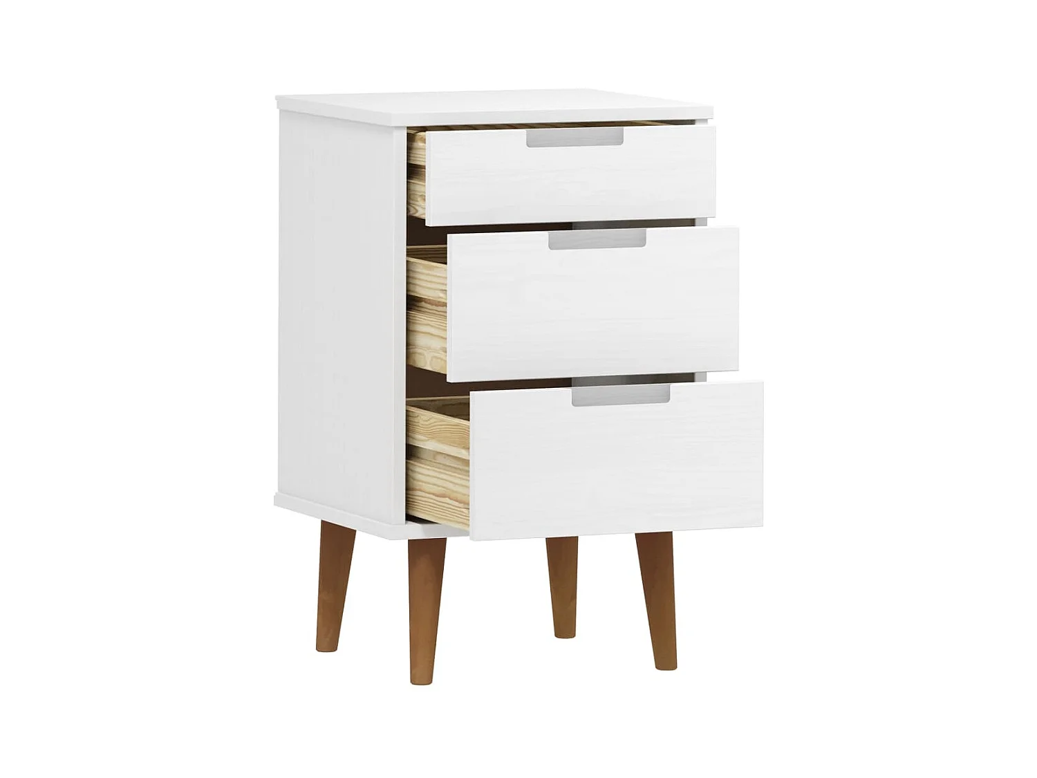 Table de chevet MOLDE Blanc 40x35x65 cm Bois de pin massif