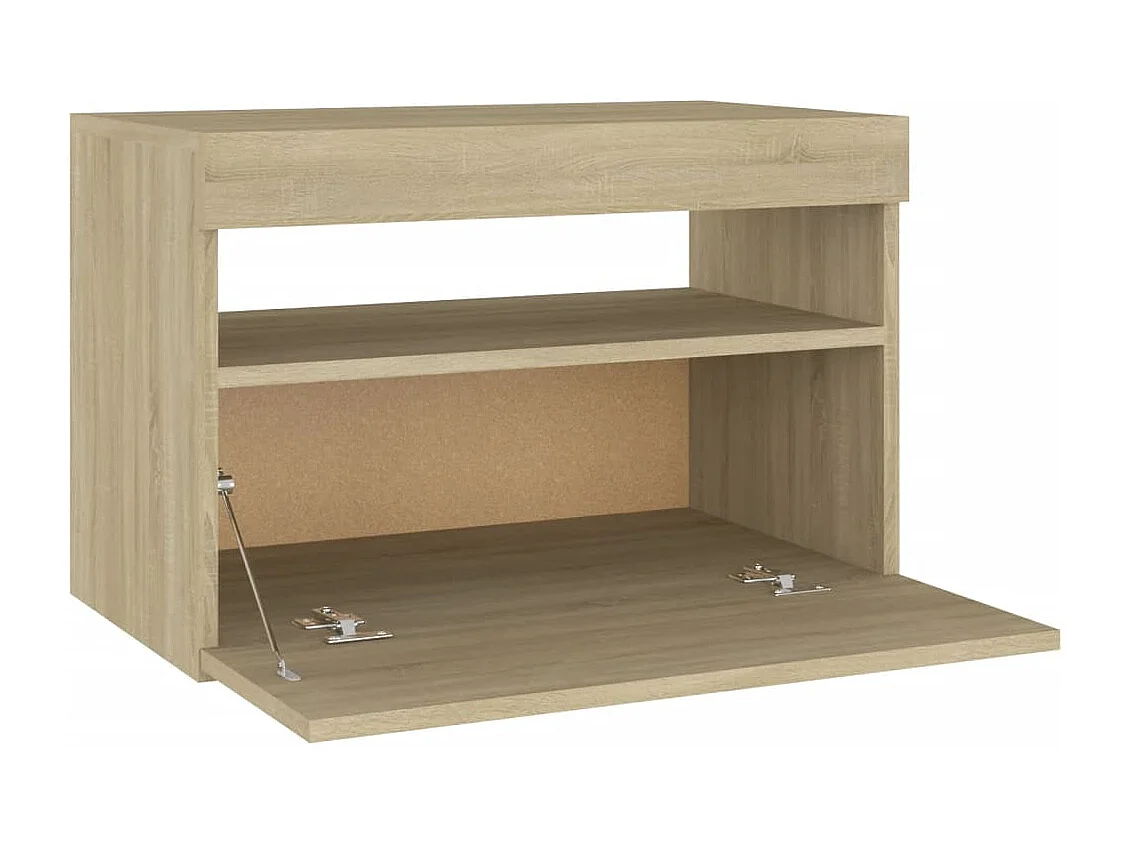 Tables de chevet à LED 2 pièces Chêne sonoma 60x35x40 cm