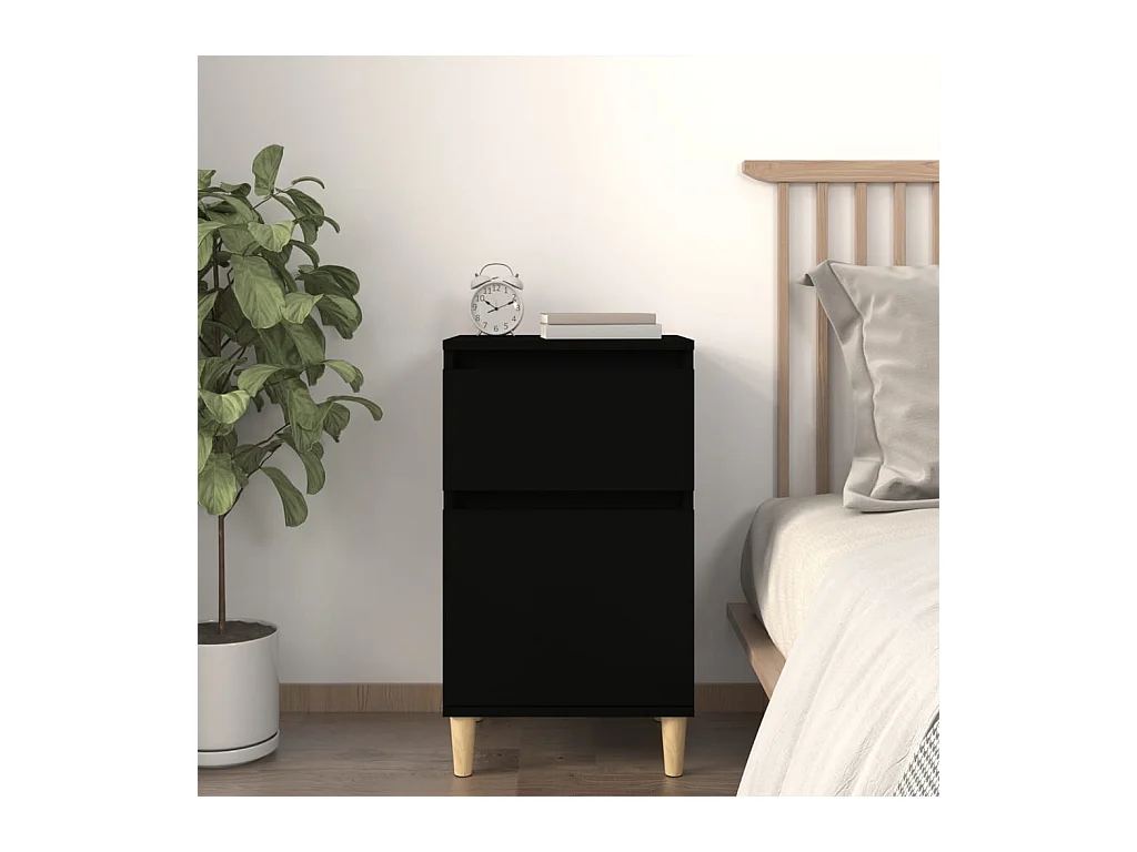 Table de chevet noir 40x35x70 cm
