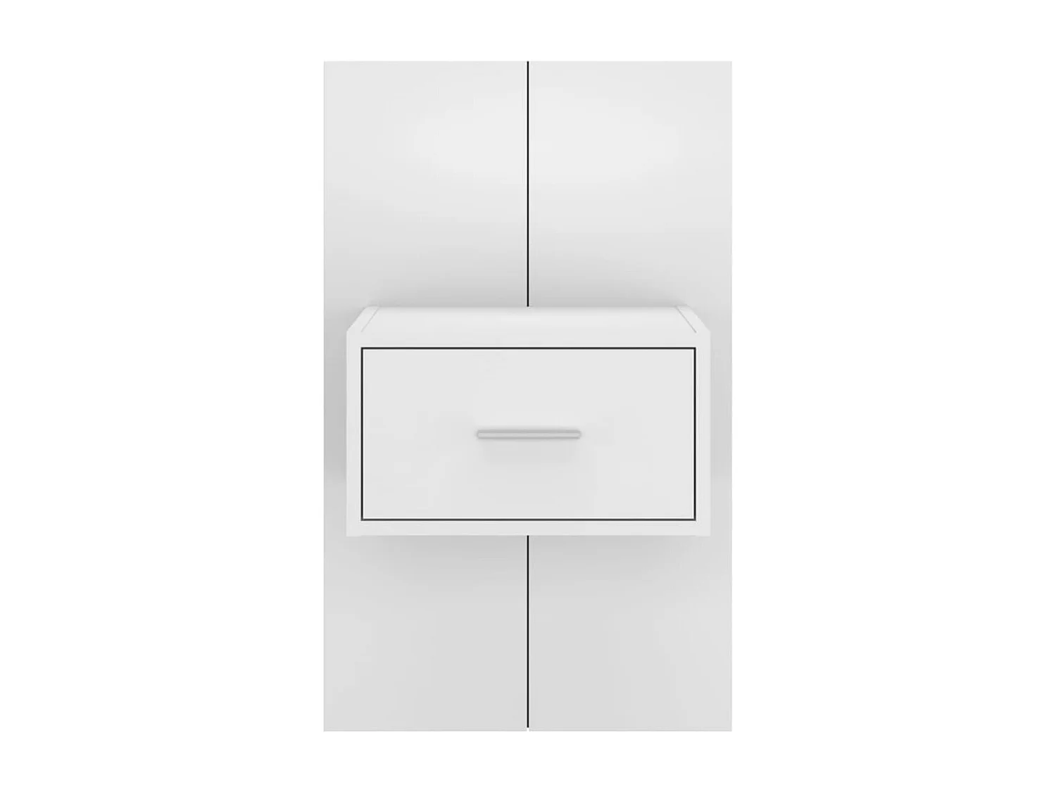 Mesita de noche de pared blanca