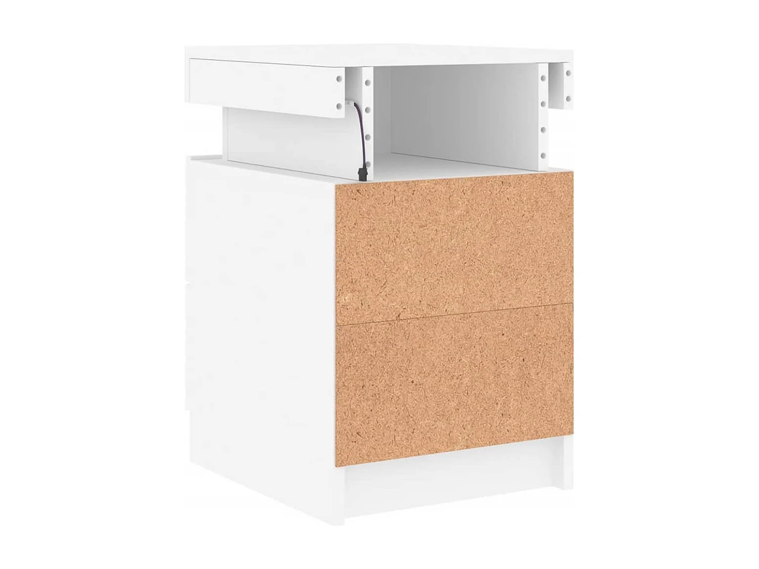 Table de chevet avec lumières LED blanc 35x39x55 cm