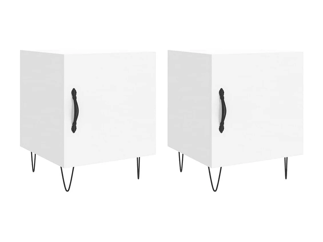 Mesa de cabeceira 2 peças 40x40x50 cm derivados de madeira branco