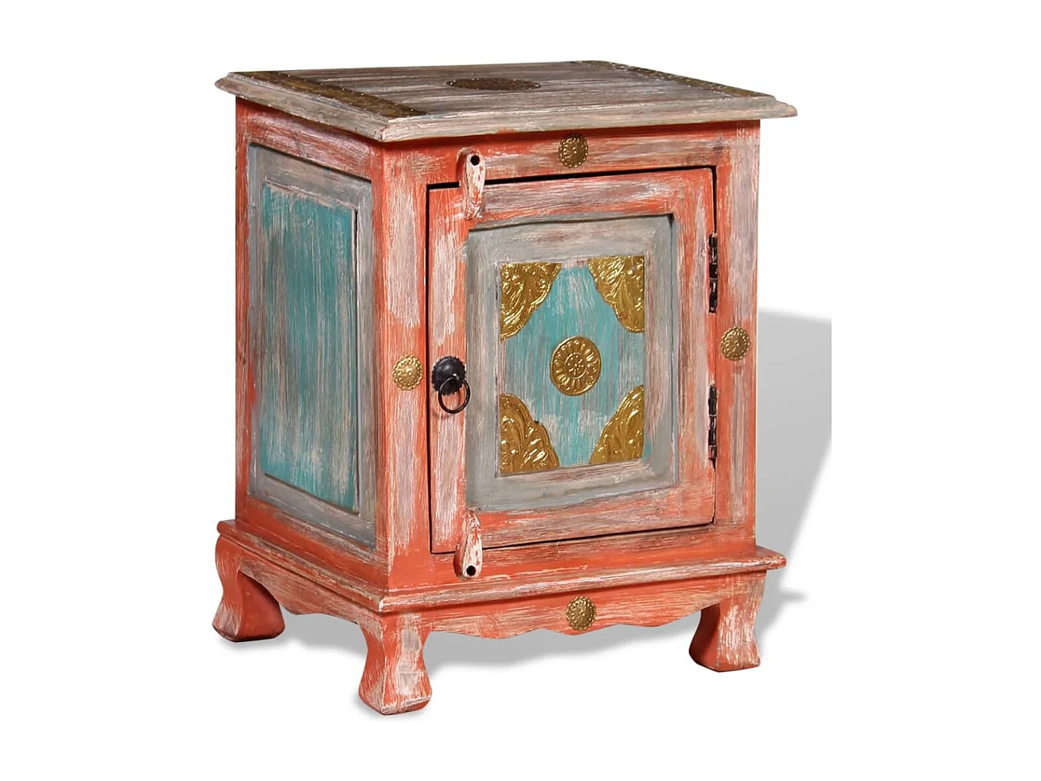 Table de chevet Bois de manguier massif Orange