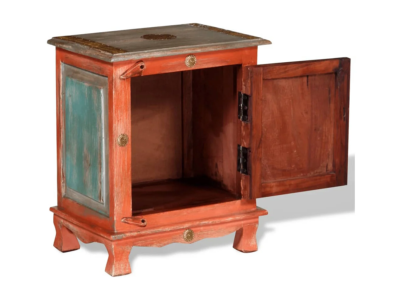 Table de chevet Bois de manguier massif Orange