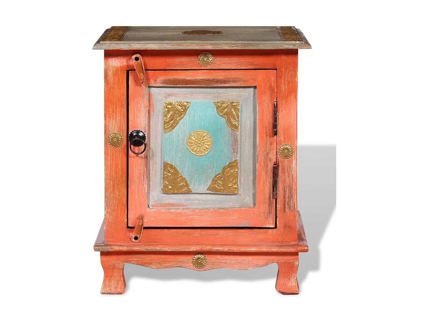 Table de chevet Bois de manguier massif Orange