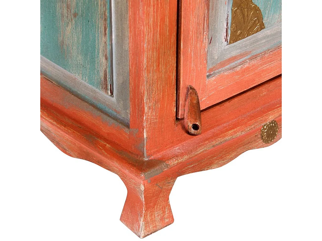 Table de chevet Bois de manguier massif Orange