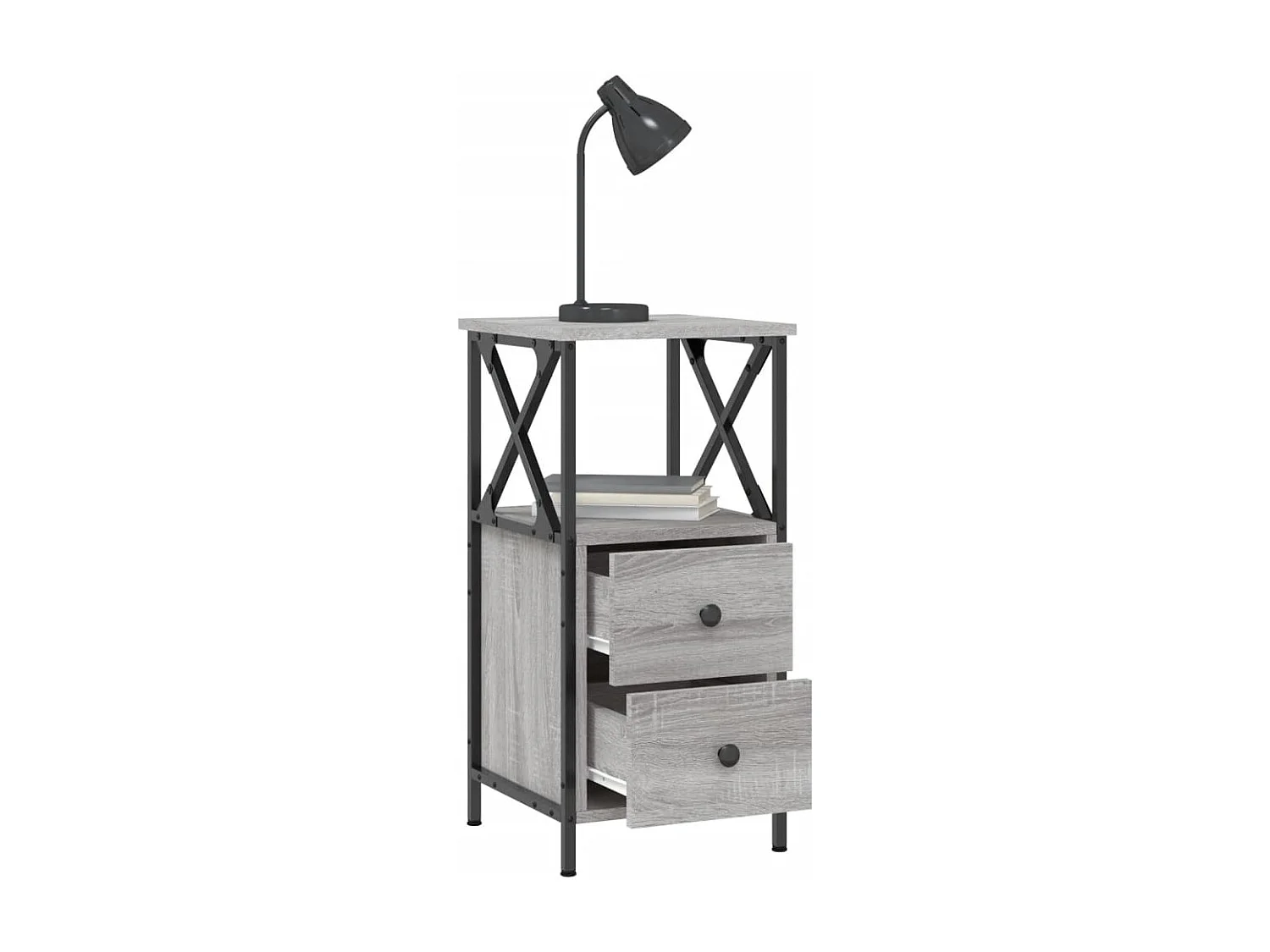 Table de chevet sonoma gris 34x35,5x70 cm bois d'ingénierie