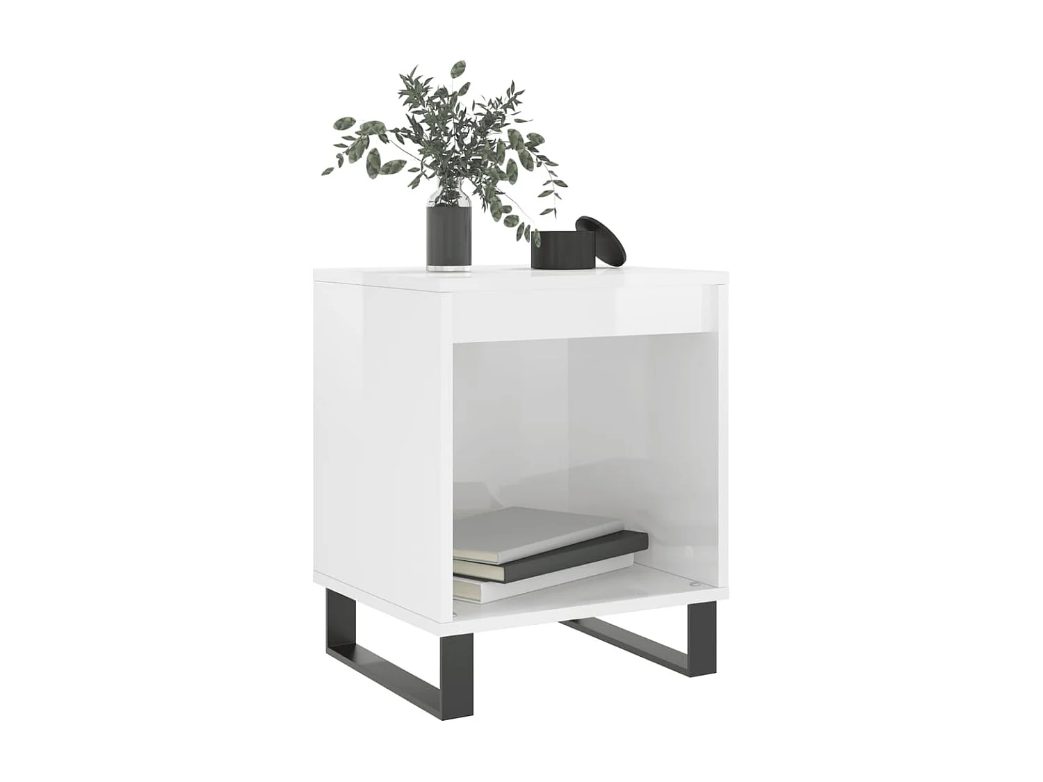 Table de chevet Blanc brillant 40x35x50 cm Bois d’ingénierie