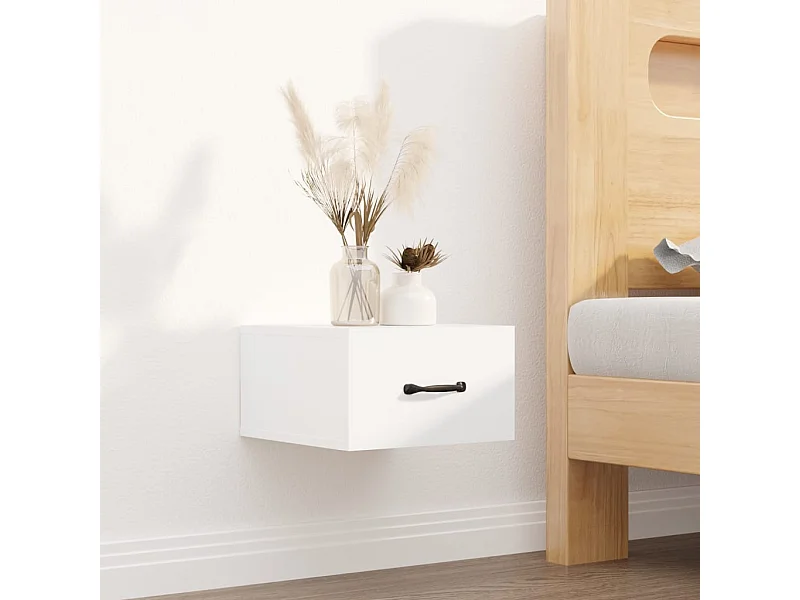 Table de chevet murale Blanc 35x35x20 cm