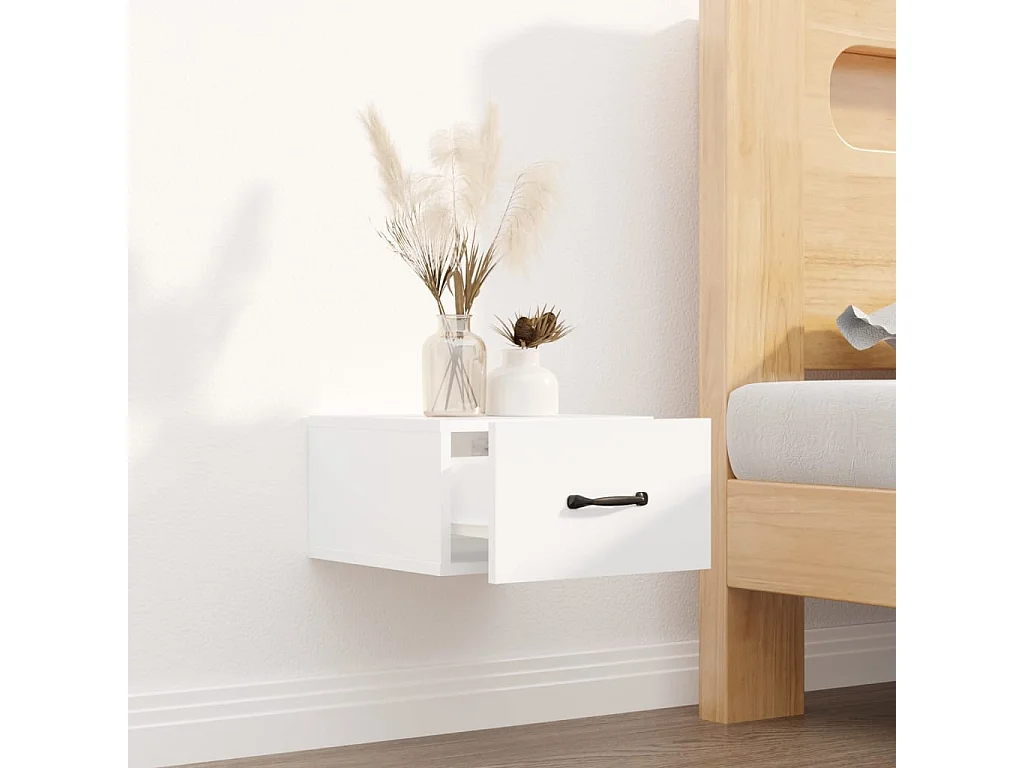 Table de chevet murale Blanc 35x35x20 cm