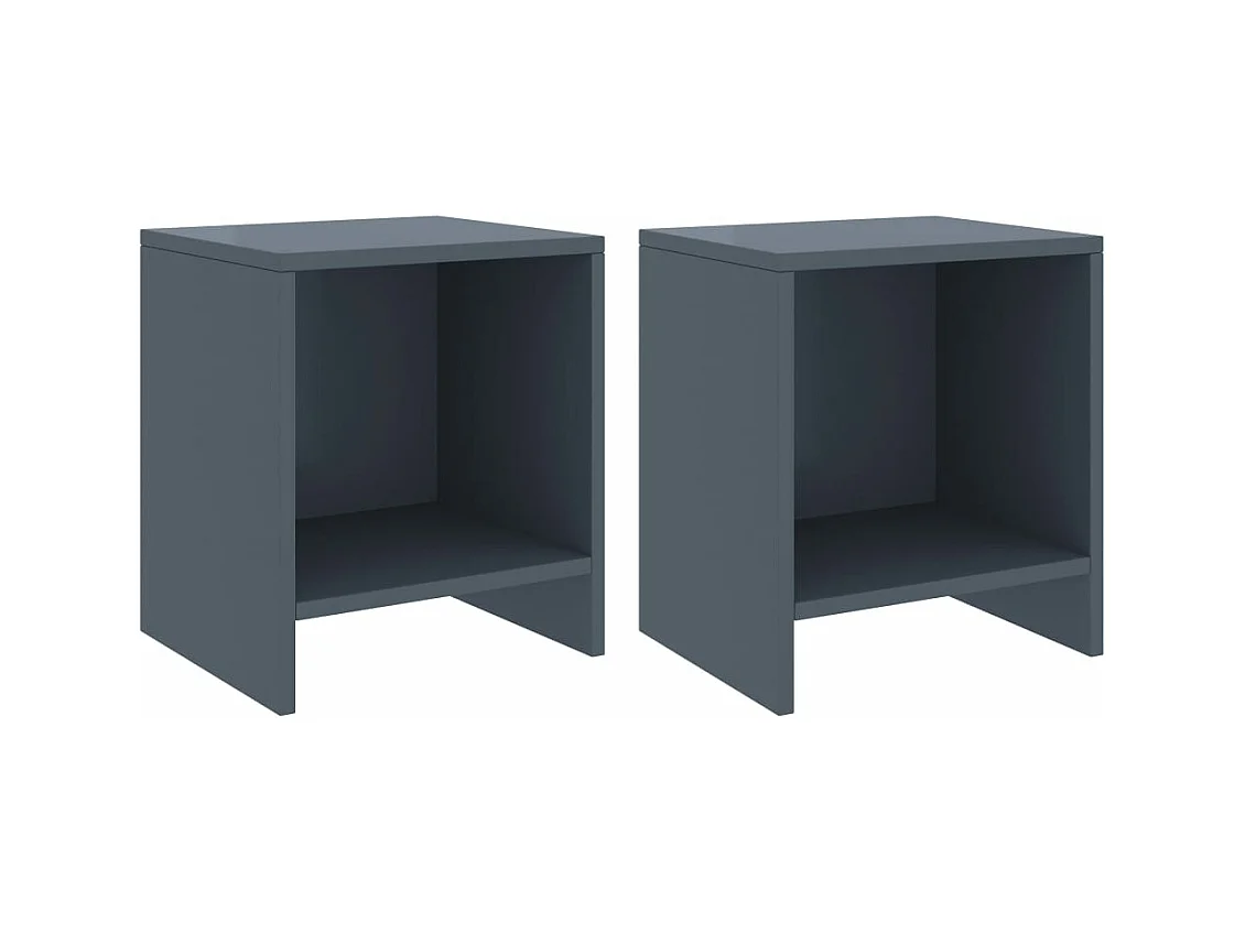 Tables de chevet 2 pièces Gris clair 35x30x40cm Bois de pin massif