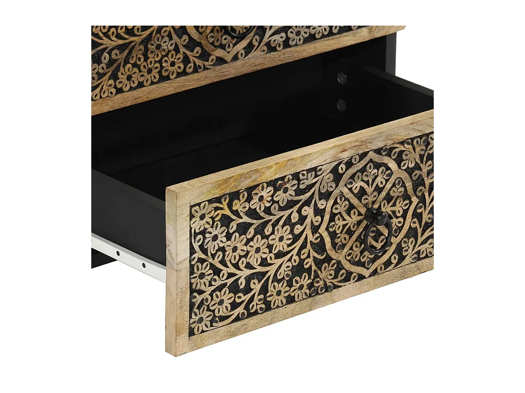 Table de chevet 50x33x60 cm bois de manguier massif