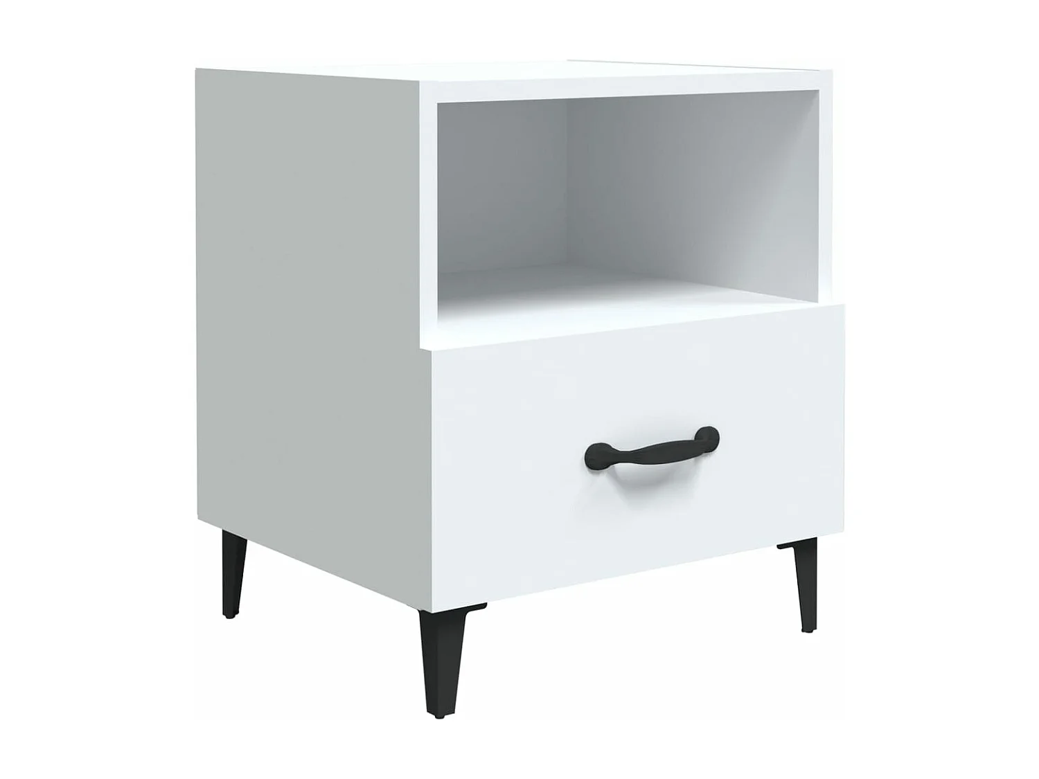 Tables de chevet 2 pièces Blanc Bois d'ingénierie