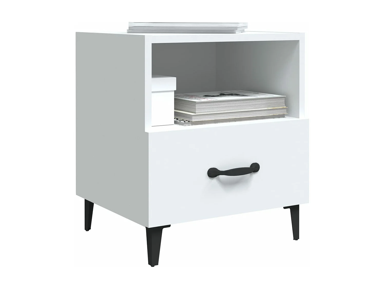 Tables de chevet 2 pièces Blanc Bois d'ingénierie