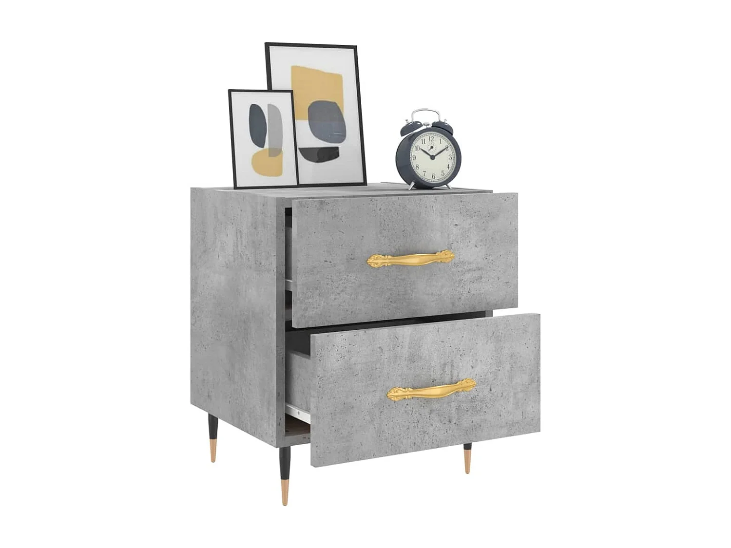 Tables de chevet 2pièces gris béton 40x35x47,5cm bois d’ingénierie