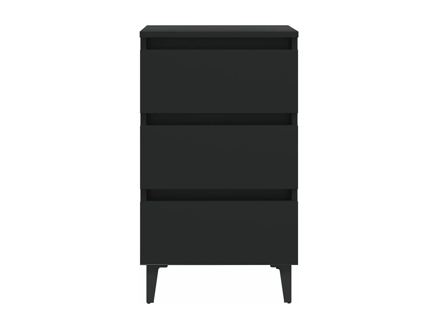 Mesa de cabeceira c/ pernas de metal 40x35x69 cm preto