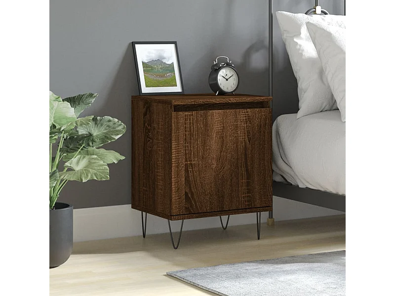 Table de chevet chêne marron 40x30x50 cm bois d'ingénierie