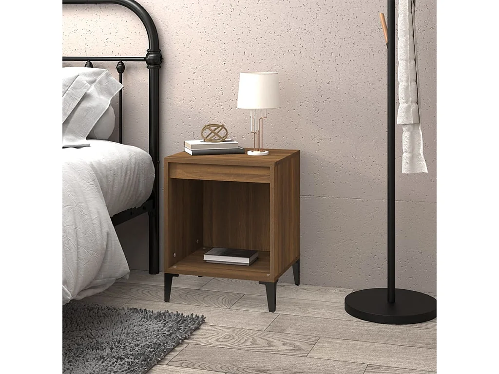 Table de chevet Chêne marron 40x35x50 cm