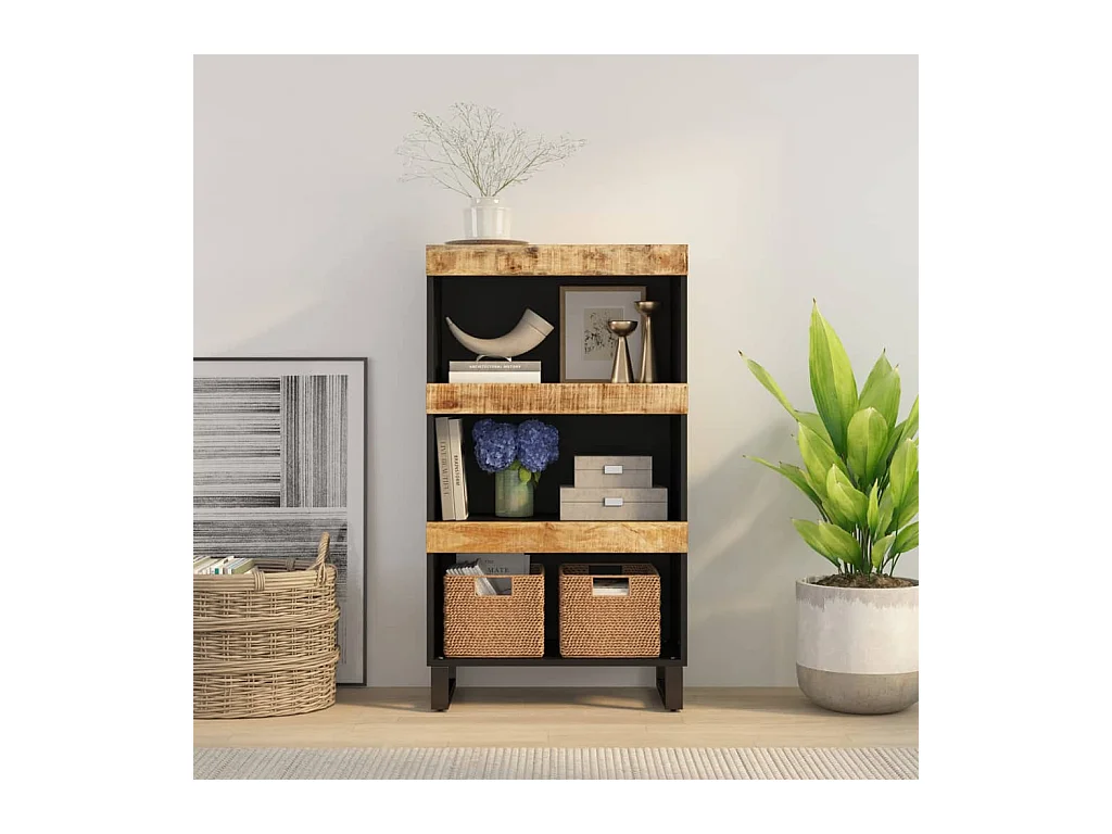 Armario auxiliar madera maciza de mango 60x33x107 cm