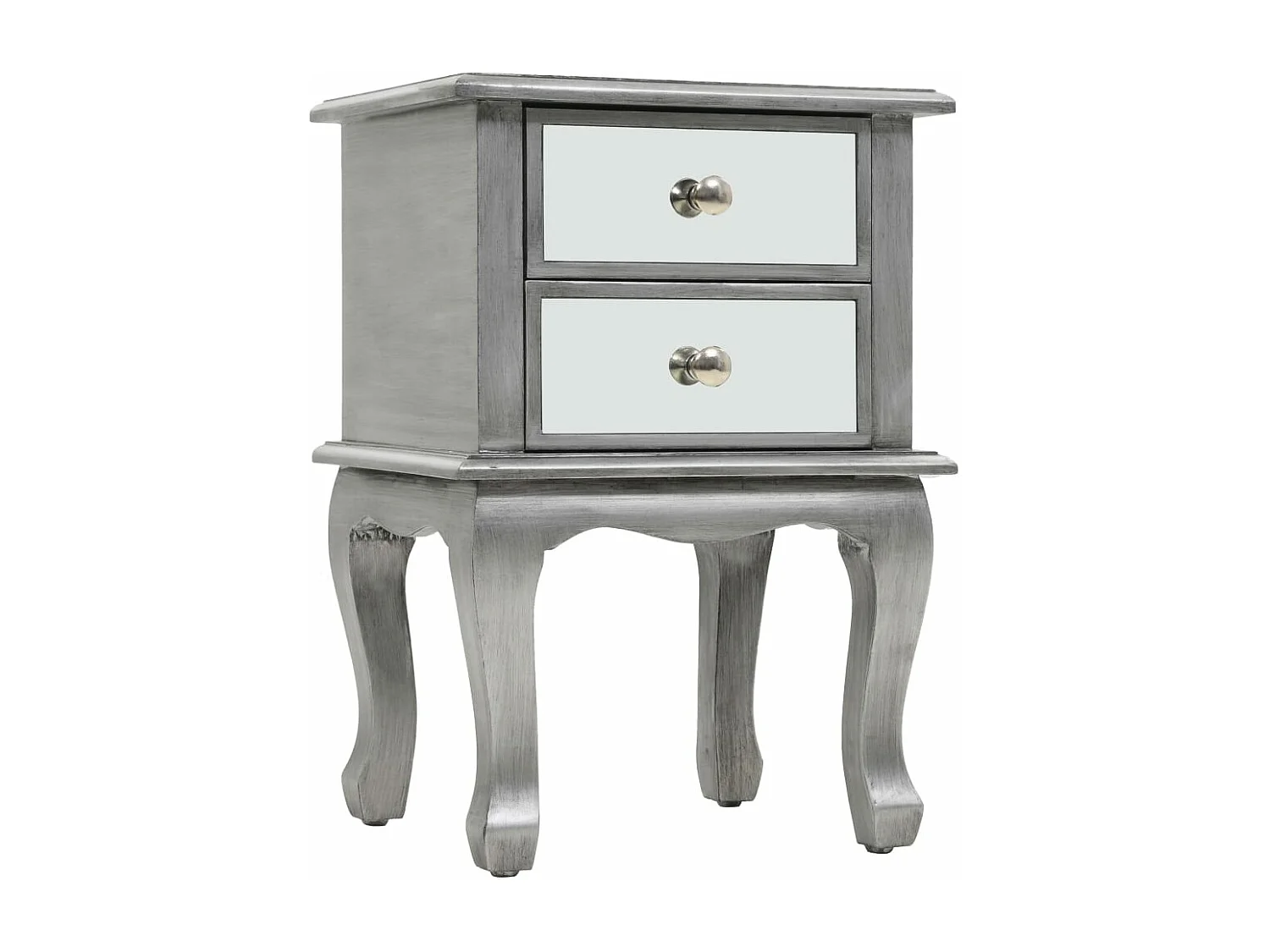 Table de chevet miroir MDF et verre 34,5 x 30 x 50 cm