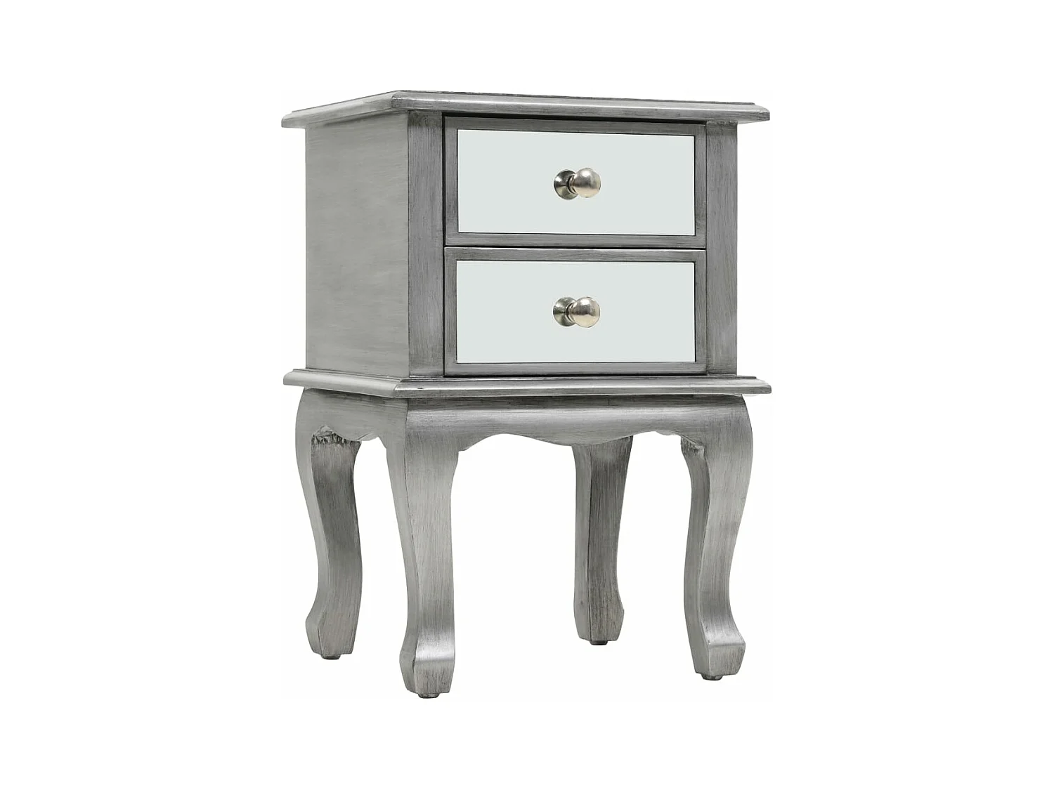 Table de chevet miroir MDF et verre 34,5 x 30 x 50 cm