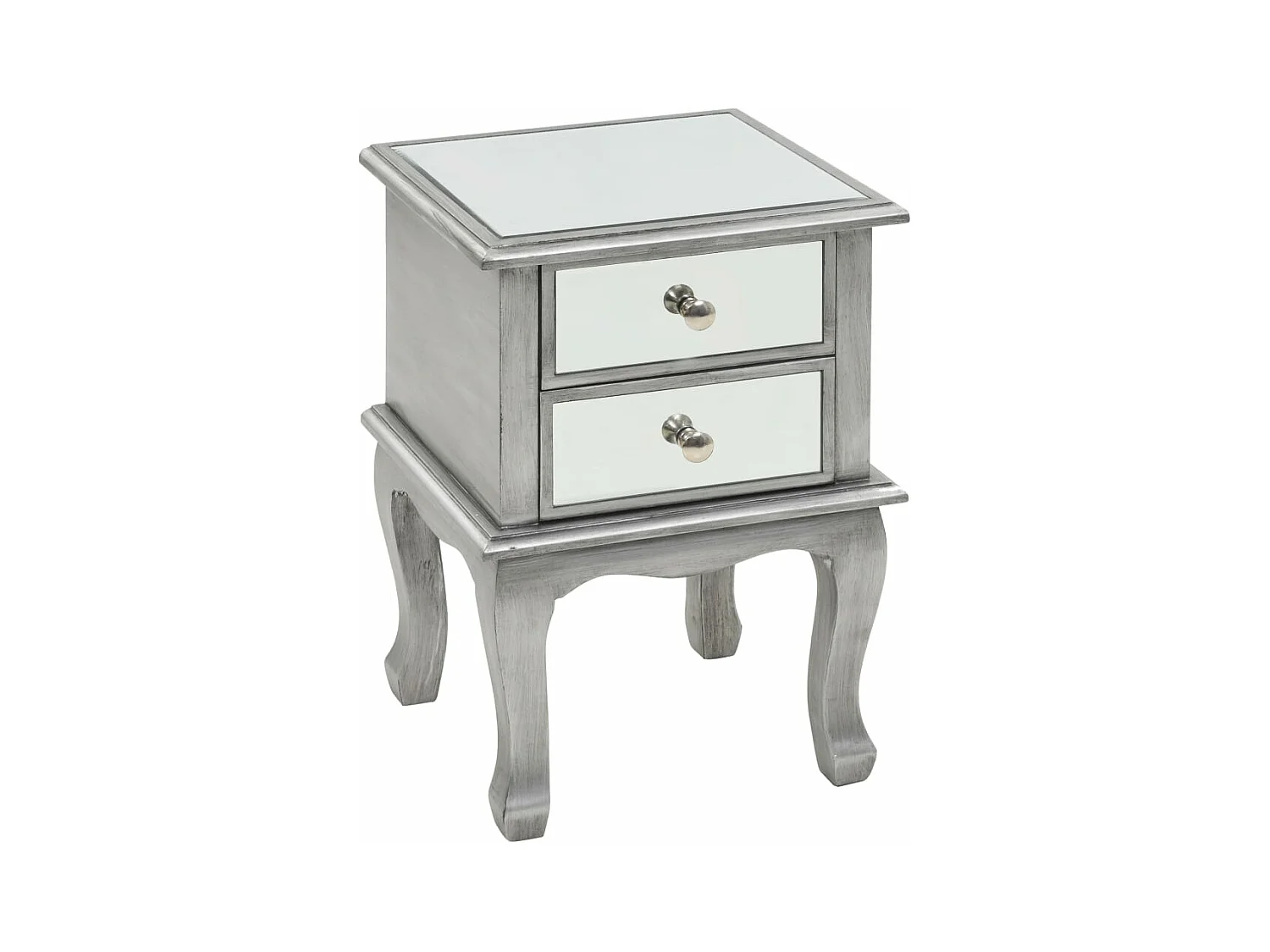 Table de chevet miroir MDF et verre 34,5 x 30 x 50 cm