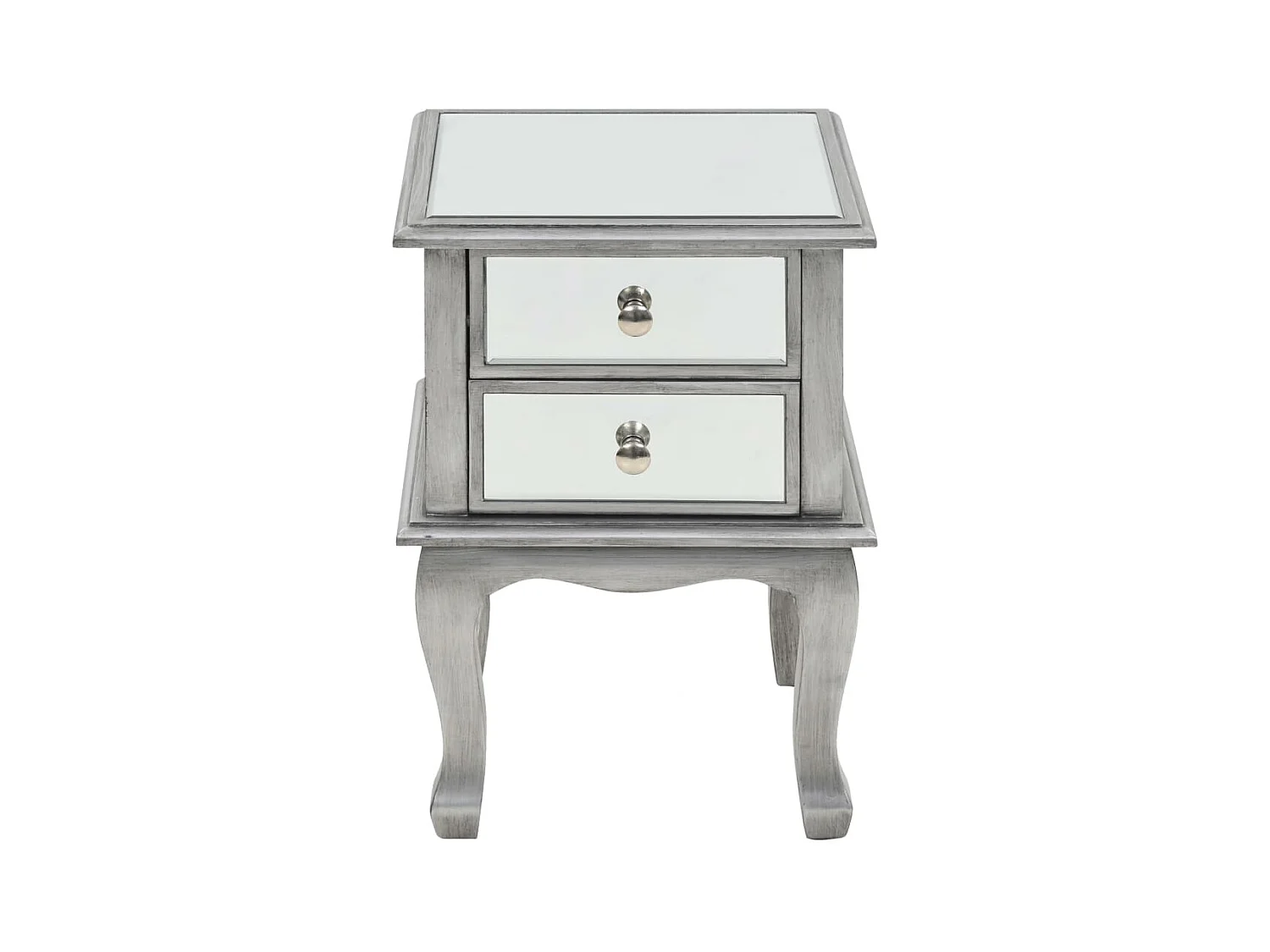 Table de chevet miroir MDF et verre 34,5 x 30 x 50 cm