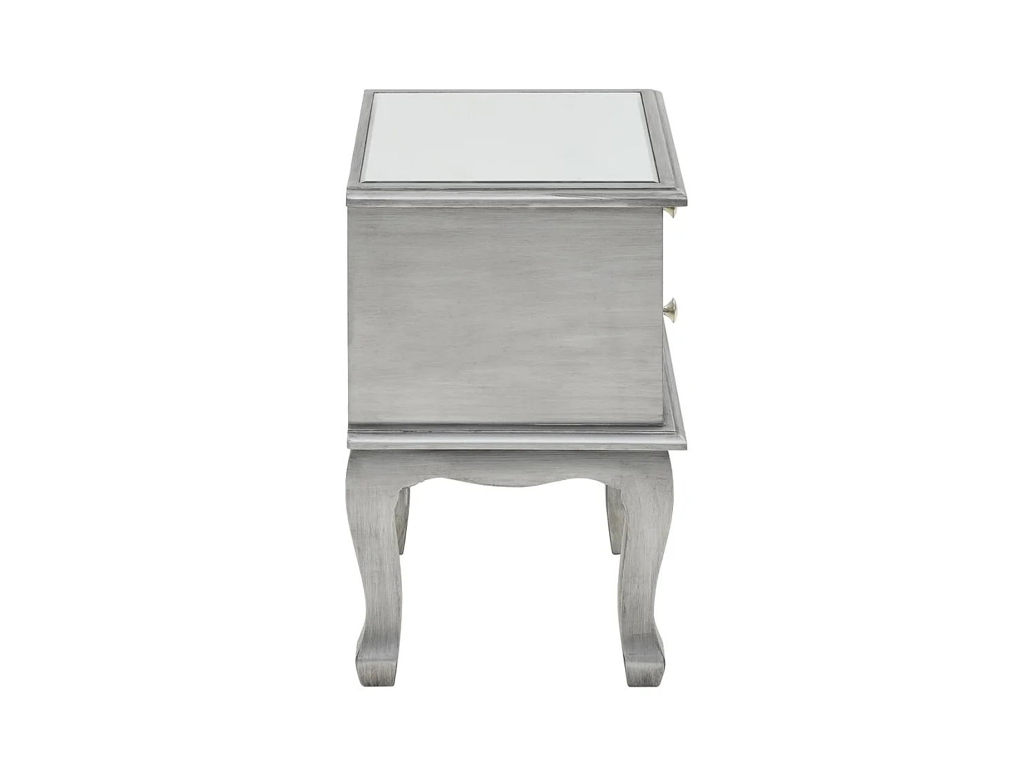 Table de chevet miroir MDF et verre 34,5 x 30 x 50 cm
