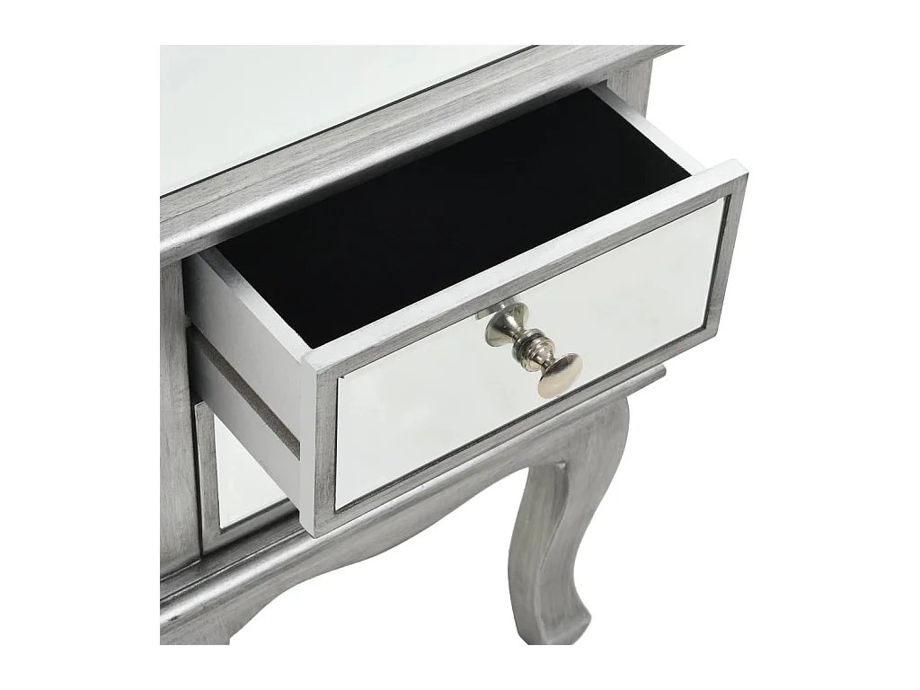 Table de chevet miroir MDF et verre 34,5 x 30 x 50 cm