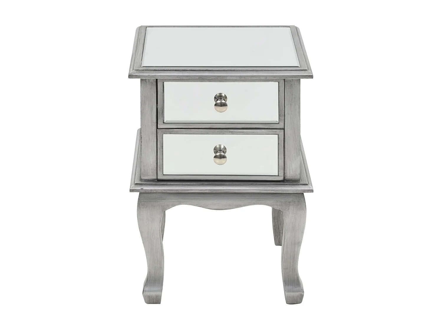 Table de chevet miroir MDF et verre 34,5 x 30 x 50 cm