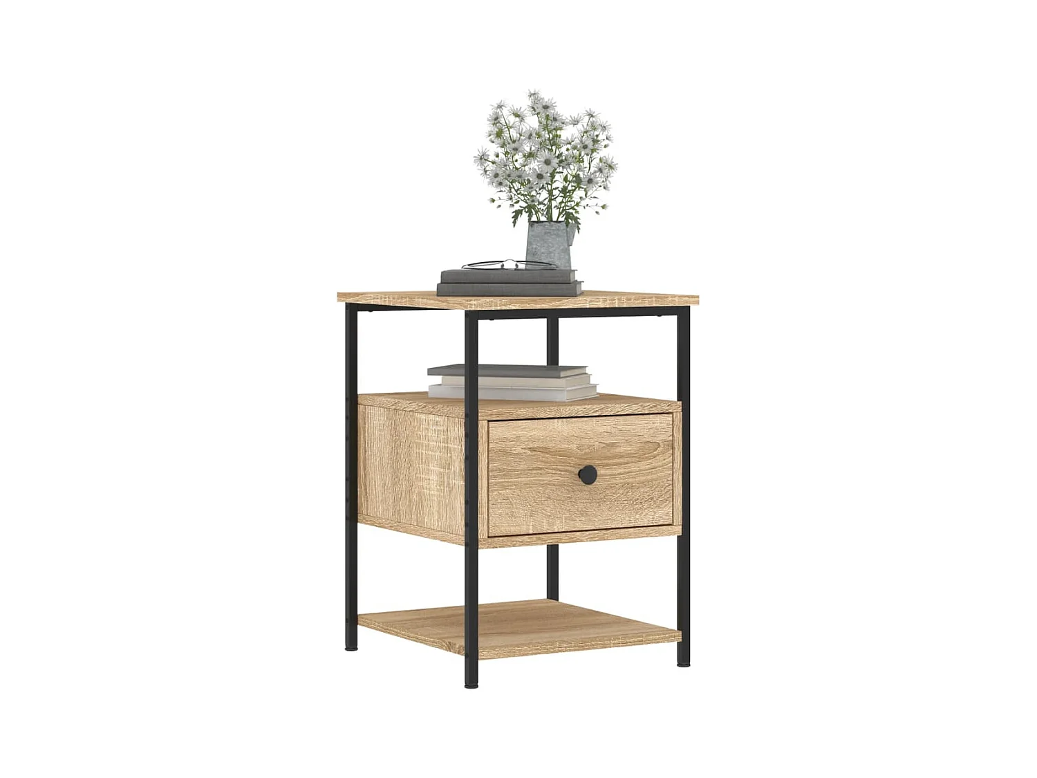 Nachtkastje 40x42x56 cm bewerkt hout sonoma eikenkleurig