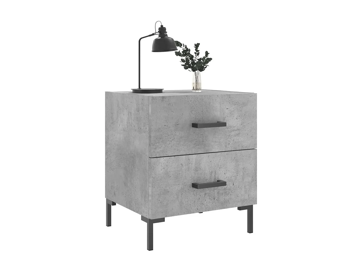 Table de chevet gris béton 40x35x47,5 cm bois d’ingénierie