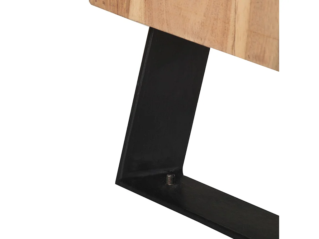 Mesita de noche madera maciza acacia borde natural 40x30x50 cm