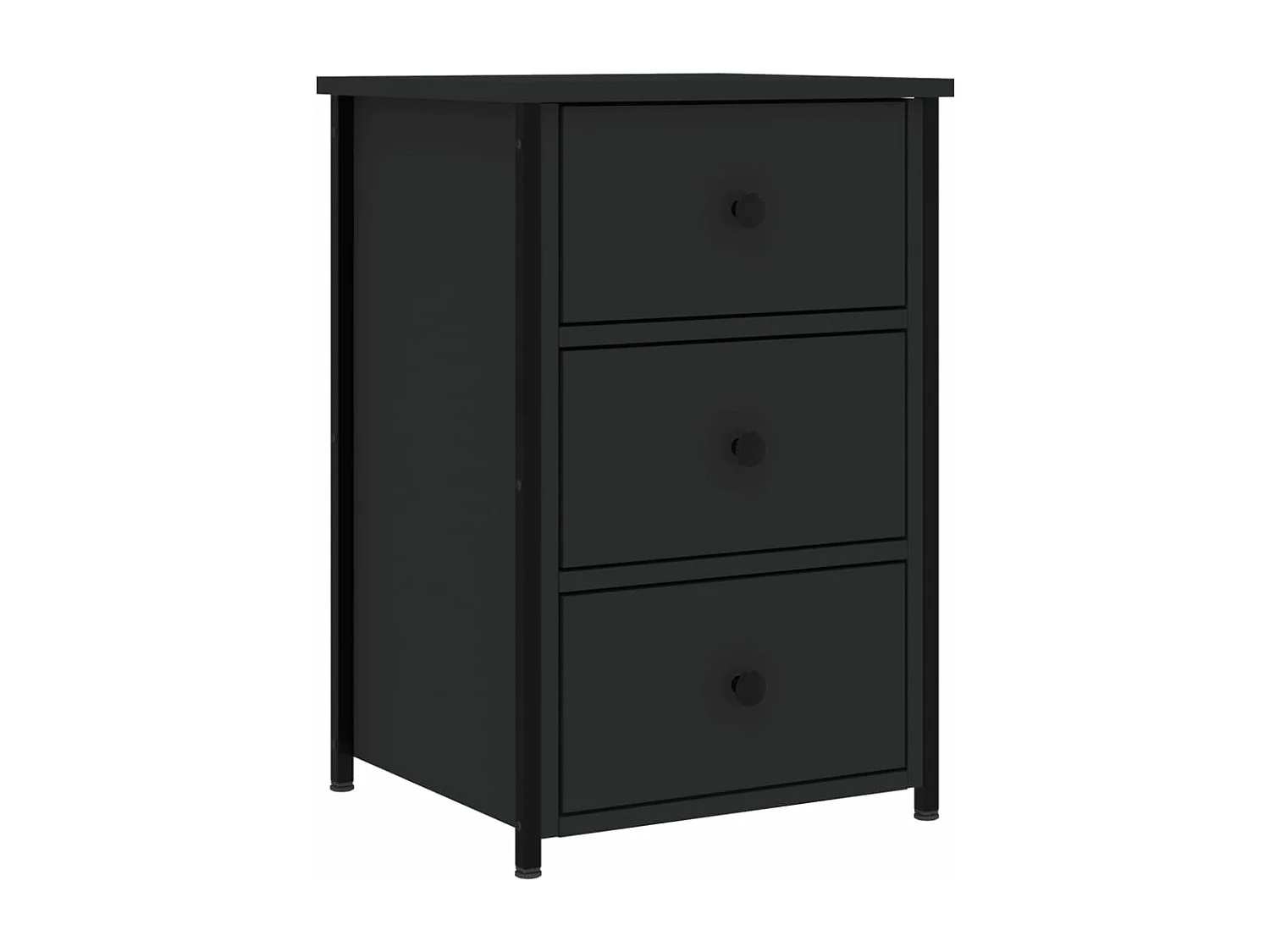 Table de chevet noir 40x36x60 cm bois d’ingénierie