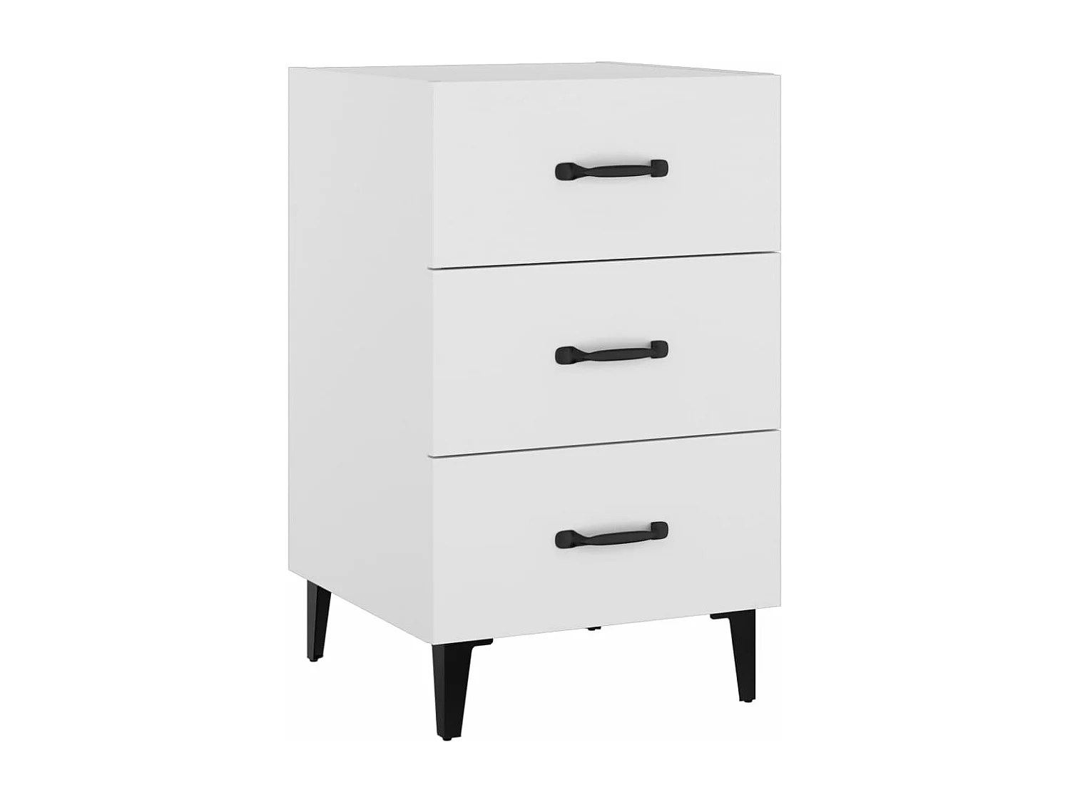 Mesita de noche madera de ingeniería blanco 40x40x66 cm