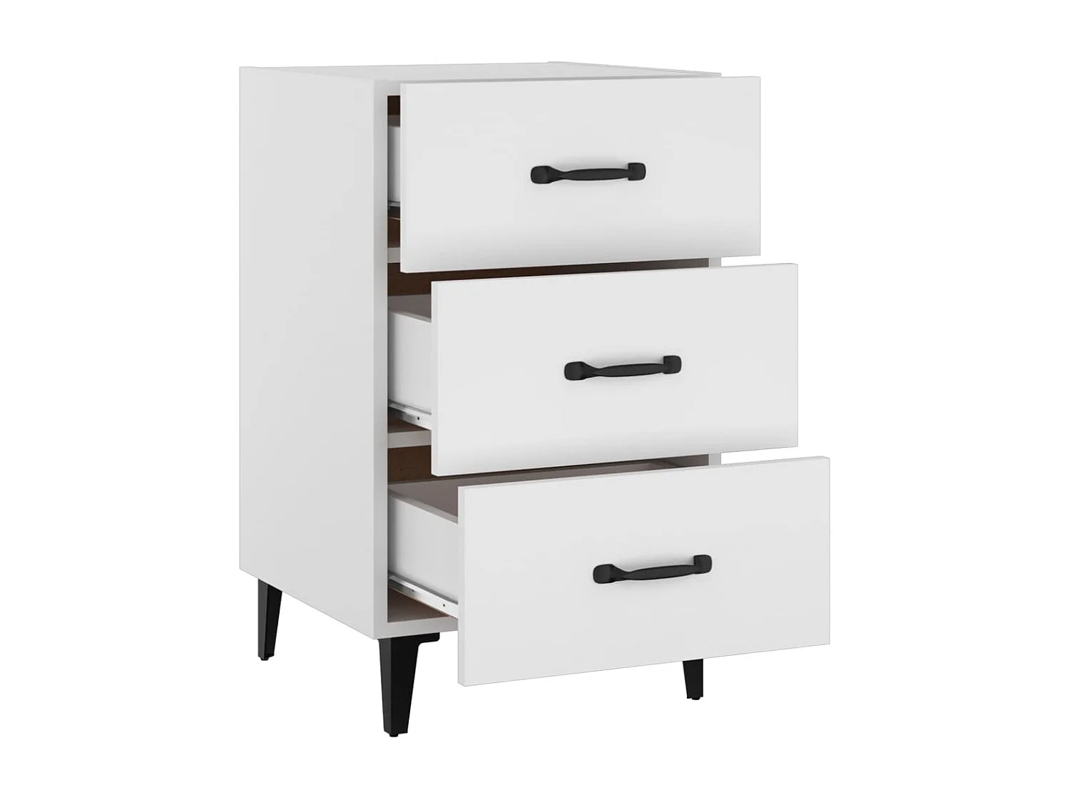 Mesita de noche madera de ingeniería blanco 40x40x66 cm