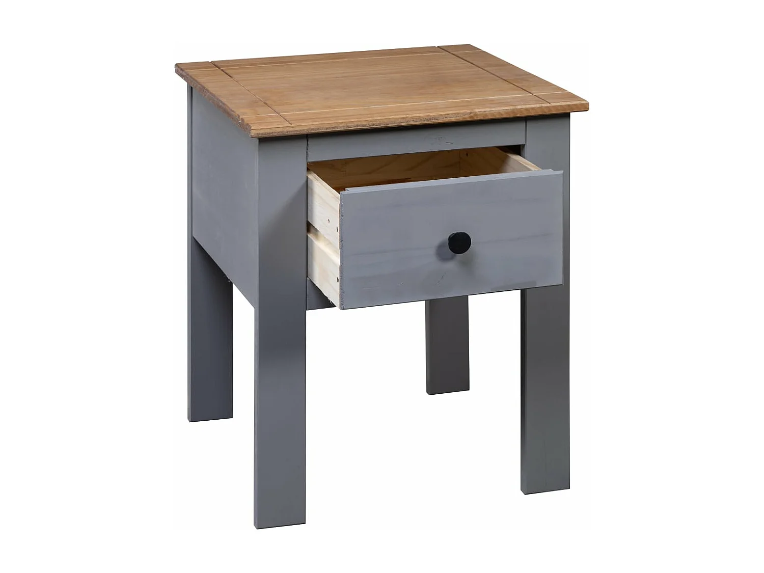 Table de chevet Gris 46x40x57 cm Pin Gamme Panama