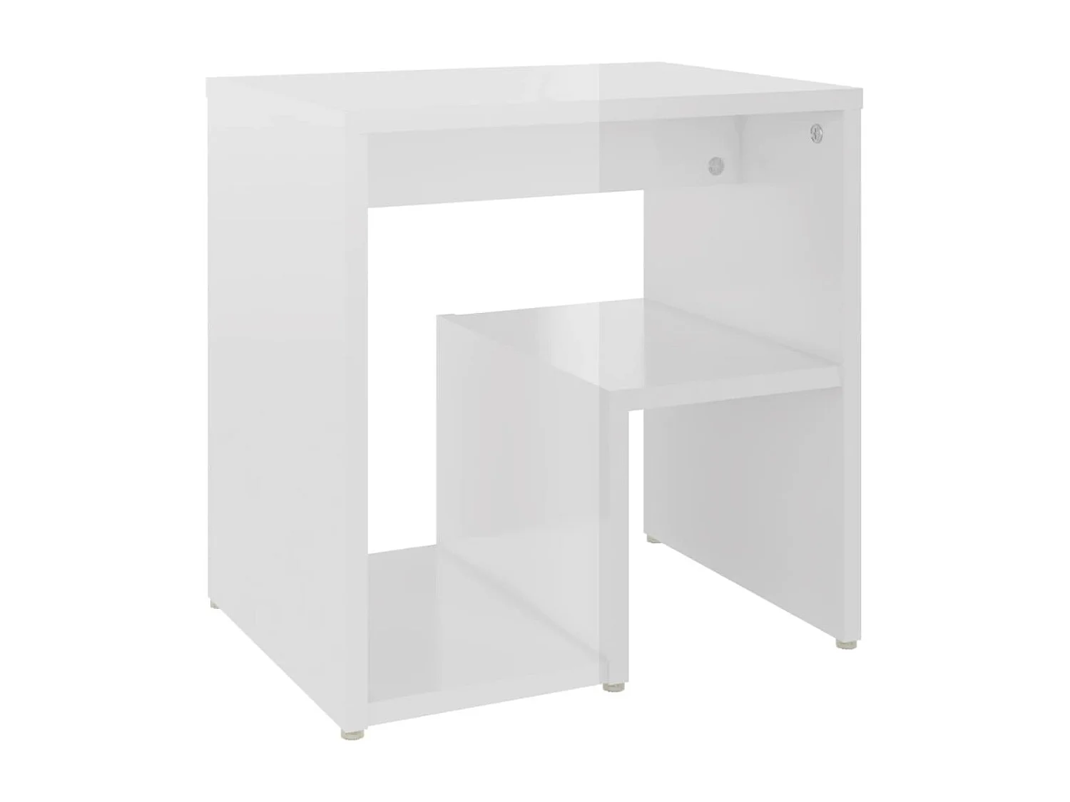 Tables de chevet 2 pièces Blanc brillant 40x30x40 cm Aggloméré