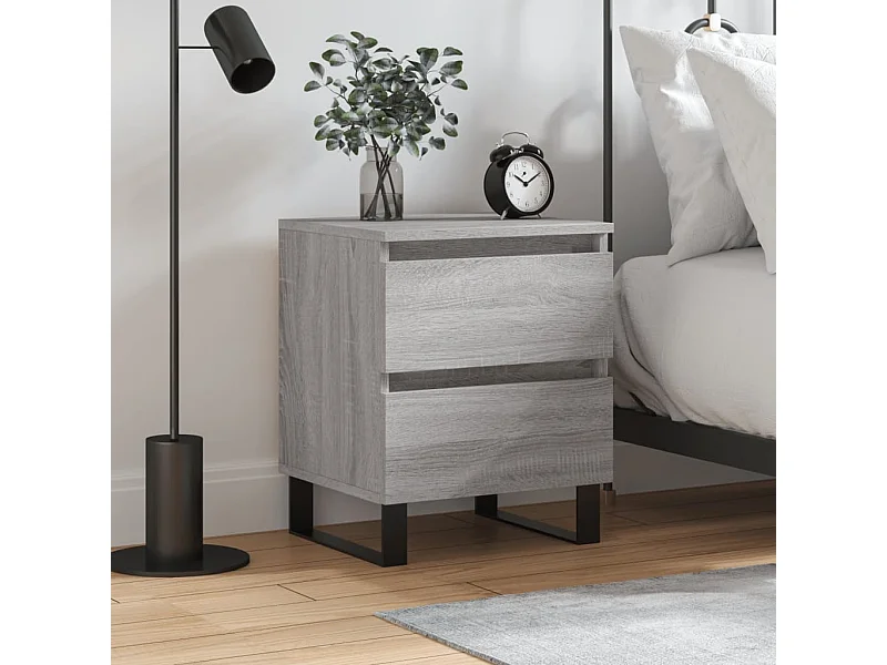 Table de chevet sonoma gris 40x35x50 cm bois d’ingénierie