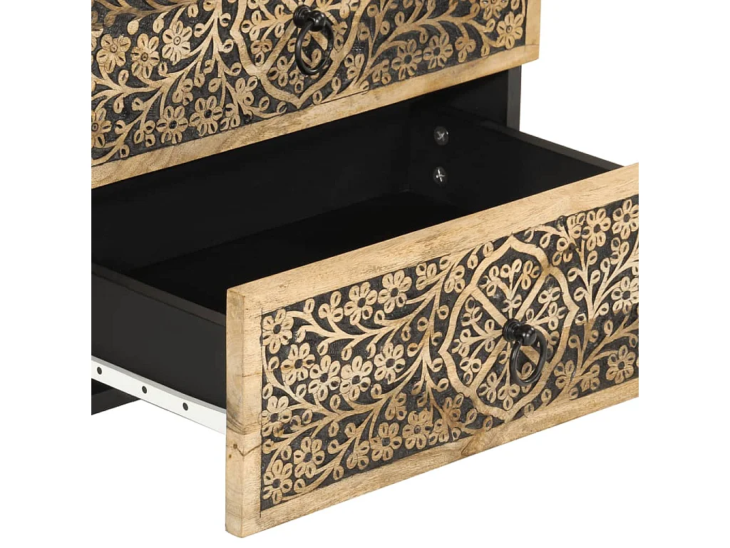 Table de chevet 50x33x60 cm bois de manguier massif